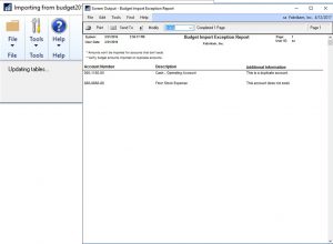 Display Duplicate G/L Accounts on Budget Exception Report